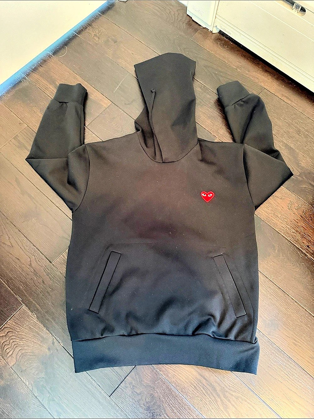 Comme des Garçons PLAY PLAY Hoodie Black & Red Large